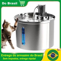 Newpet Bebedouro para gatos em aço inoxidável de 3 litros Bebedouro Automático para Gatos Bebedouro para Gatos Cães Acessórios para Dispensador de Água para Animais de Estimação - Image 1