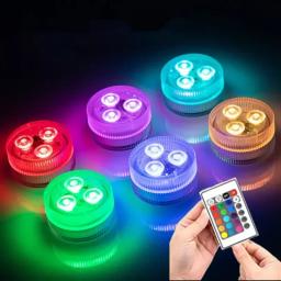 Luzes subaquáticas da piscina com controle remoto, 3LED, submersível, cor mudando, lâmpada da noite - Image 2