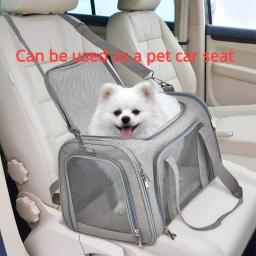 Bolsa dobrável para animais de estimação Saco de viagem respirável Transportadoras aéreas Mochila de viagem para cães e gatos - Image 2