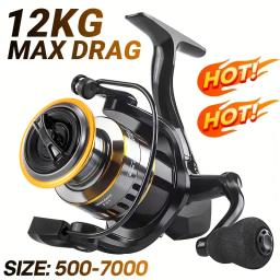 Rooblinos HE Carretilhas de metal ultraleve 5.2:1 Relação de engrenagem 1000-7000 Carretilhas de pesca de arrasto máximo grande de água salgada ou doce - Image 1