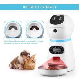 Alimentador automático inteligente Pet com voz Timing, Bacia do aço inoxidável, Cat Dry Food Dispenser, Dog, 3.5L - Image 5