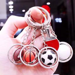 Mini Chaveiro Rotativo de Basquete para Homens e Mulheres 3D Chaveiro, Camisa De Futebol, Cerveja, Abridor De Garrafas, Chaveiro De Esportes, Carro, Bolsa, Pingente De Telefone - Image 1