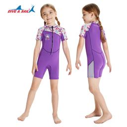 Neoprene Shorty Wetsuit infantil, zíper frontal quente, uma peça, esportes aquáticos, surf, natação, mergulho, meninas, crianças, 2,5mm - Image 5