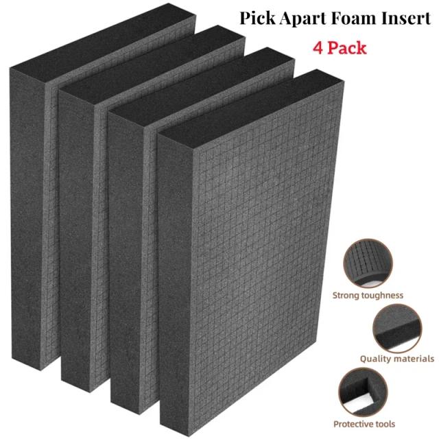 4 Pacotes de Espuma Pré-Corte 40x30x5cm para Organização de Precisão