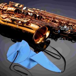 2 pçs tira de limpeza interna 2 pces (azul escuro) pano saxofone tenor clarinete cotonete para alto manutenção algodão - Image 4