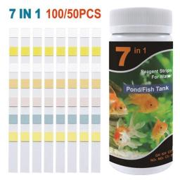 Fish Tank Water Test Strips Kit, aquário tropical, lagoa, teste PH, 7 em 1 - Image 3