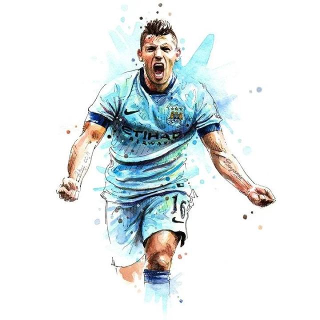 Poster Aquarela de Futebol Estrela: Arte em Tecido para Quarto e Decoração de Parede, Alta Qualidade e Estilo Exclusivo