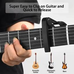 Premium Capo com sintonizador para qualquer guitarra, eleve sua experiência musical, 10 escolhas, cores aleatórias, titular, ajuste rápido e preciso - Image 3