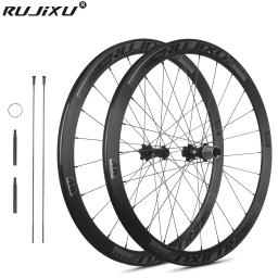 700C RUJIXU 36T catraca ultraleve rodado 30/40/50mm altura conjunto de roda de bicicleta de estrada freio V/C com freio a disco liga de alumínio - Image 2