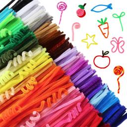 Hastes limpadoras de cachimbos 100 peças, limpadores de cachimbos 5mm, brinquedo educacional de pelúcia colorido para crianças, artesanato de brinquedo diy de limpeza de cachimbos - Image 1