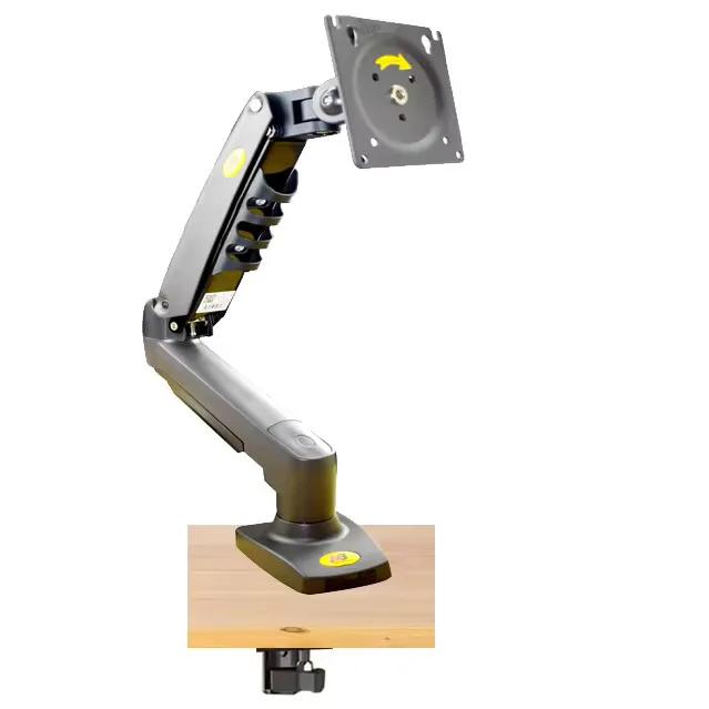 Suporte Articulado para Monitor LED LCD com Mola a Gás - Braço Ajustável para Desktop 17" a 30" (2-9kg) com Conexão USB e Braçadeira Branca