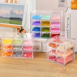 Caixa De Armazenamento De Frisada Compartimento Transparente, Grande Capacidade Gaveta Acrílica, Caixa De Exposição Artesanal DIY Arroz Bead Jóias, Ins Estilo - Image 2