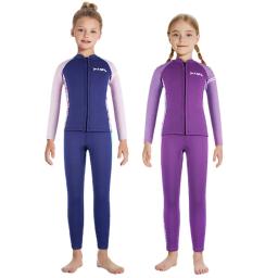 Conjunto de roupa grossa de neoprene infantil, 2 peças, fatos de banho térmicos, surf, roupa de mergulho completa, fatos molhados, crianças, juventude, mergulho, 2,5mm - Image 2