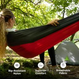 Outdoor Camping Hammock com Correias, Portátil, Nylon, Alta Resistência, Tecido Parachute, Pendurado Bed, Leve, Viagem, Caminhadas - Image 5