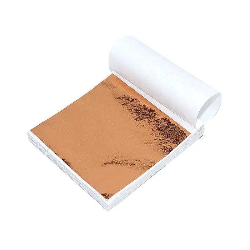 100 pçs arte artesanato design folhas de papel prático puro brilhante ouro prata rosa folha de ouro para dourado diy artesanato festa decoração - Image 1