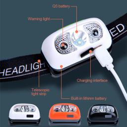 Recarregável Indução Cabeça Lanterna, Poderoso Sensor Farol, Tocha LED, Camping Cabeça Luz, Busca Luz - Image 4