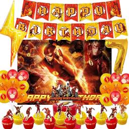 Superhero Flashes Birthday Party Decoração, balão, banner, fundo, bolo Topper, Fontes do partido, Baby Shower - Image 1