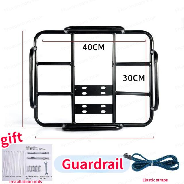 Suporte Traseiro de Bagagem para Bicicleta Elétrica com Extensão de 40 a 53 cm em Metal Fixo
