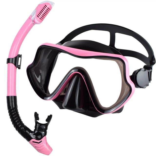 Conjunto Profissional de Snorkel para Adultos com Vidro Temperado e Equipamento Panorâmico para Merogulho e Natação