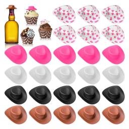 Mini Cowboy Chapéus para Bachelorette Party, Favores do aniversário, Acessórios Boneca do Casamento, Estética Western Boneca Chapéus, Shooter Toppers, 16PCs - Image 1