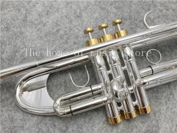 Banhado a prata trompete com caso, trompete profissional, B plana, instrumentos musicais, frete grátis, venda quente, LT180S-37 - Image 3
