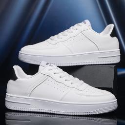 Venda quente superfície de rede masculina moda tênis respirável moda casual sapatos de placa força aérea pequenos sapatos brancos sapatos masculinos - Image 3