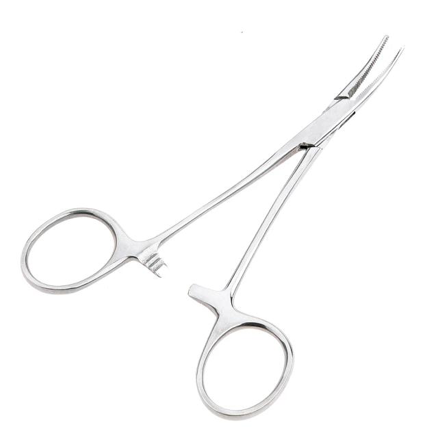 Suporte Cirúrgico de Aço Inoxidável para Odontologia - Fórceps Hemostático Reto e Cotovelo (14/16/18cm)