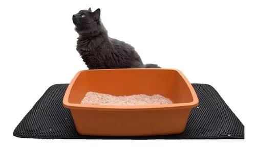 Tapete de Caixa de Areia para Gato com Limpador, Brinquedo Automático e Jarro de Água - Suprimentos Completo de Higiene para Seu Pet 50x86