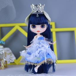 Boneca ICY DBS Blyth BJD Corpo Articulado Pele Branca Conjunto de Cabelo Azul Boneca 1/6 30cm Presente para Menina Anime SD - Image 3