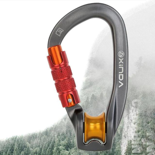 Mosquetão Multifuncional para Montanhismo: Acessório D-Ring com Catraca, Fecho Seguro e Gancho para Camping e Escalada