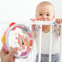 Desenhos animados mão balançando chocalho brinquedos para o bebê, instrumentos musicais, batendo palmas pandeiro, Montessori brinquedos educativos da bateria, 0-12 meses - Image 2