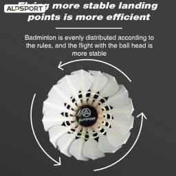 Alpsport 303 3/6/9 tubos  Badminton de penas de ganso branco Bolas de treino Velocidade e suavidade Equipamento para desportos ao ar livre Peteca - Image 3
