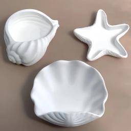 Bandeja De Armazenamento Starfish Shell Molde De Silicone De Gesso, Gesso Artesanal Conch, Frasco De Concreto, Resina Epóxi, Home Decor Mould - Image 1
