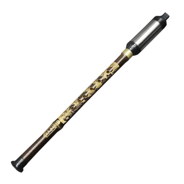 Flauta de Bambu Chinês Bawu com Afinador Elétrico - Instrumento Musical Folk de Alta Qualidade sem Estojo e Elementos Tradicionais.