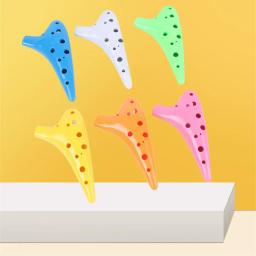 Flauta de Ocarina Cerâmica Multicolor, Resina Ocarina Plástica, Alto C Tuning, 12 Buracos, Novo, 1Pc - Image 3