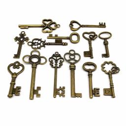 Encantos Steampunk para Fazer Jóias, Mix Metal, Retro Antique, Latão, Bronze Vintage, Chave Decorativa Velha Procurando, DIY K, 59Pcs - Image 3