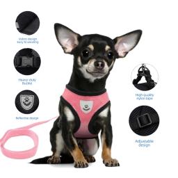 Cat Harness Ajustável Vest Walking Traction Rope Set para Dog Collar Respirável Malha Harness para Small Medium Cat Dog Pet Chumbo - Image 3