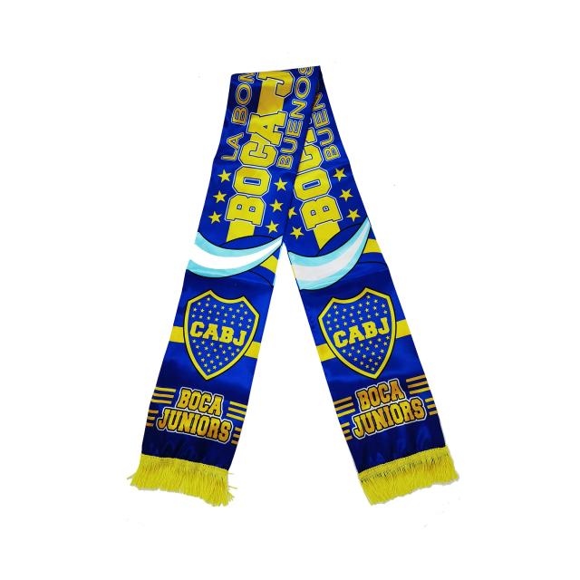 Bandeira de Seda Dupla Face para Fãs de Futebol - Lenço de Cetim 15x150cm para Juniores