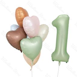 Balões de aniversário personalizados, verde oliva, decoração de festa de aniversário, verde sábio, 1 conjunto, 2, 3, 4, 5, 6, 7, 8, 9, 1 conjunto - Image 4