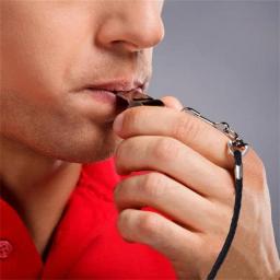 ABS Professional Black Whistle com cordão, esportes ao ar livre, camping, caminhadas, jogo de arbitragem, treinamento, sobrevivência, 1-10pcs - Image 2