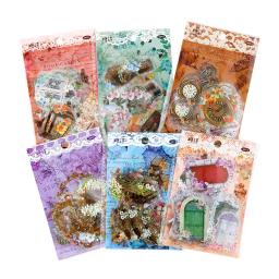 30 pçs adesivo do vintage material conjunto janela garrafa forma quadro adesivos scrapbook decalques decorativos para jornaling diy arte artesanato - Image 5