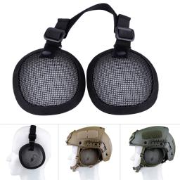 Tactical Steel Mesh Ear Protector para capacetes rápidos, Airsoft Field Equipment, Capa de proteção para a maioria dos capacetes - Image 1