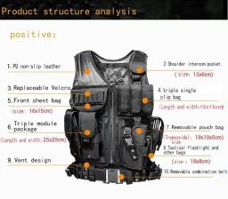 Molle Tactical Combat Body Armor, Coletes de segurança ajustáveis, Caça do exército, Jogo de guerra CS ao ar livre, Jaqueta de treinamento Airsoft - Image 4