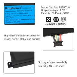 Kingsener 7.6v 5230mah nova bateria do portátil r13b01w r13b02w para xiaomi mi air 13.3 "série tablet pc 39wh - Image 5
