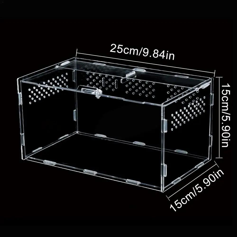 Terrário acrílico transparente para répteis, caixa de alimentação transparente para animais, répteis, insetos, aranha, lagarto, sapo, grilo, tartaruga - Image 1