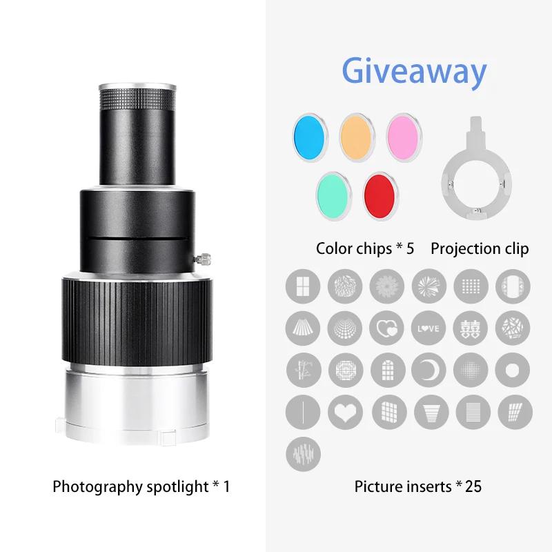 O kit fotográfico Bowens com foco ajustável e lente de foco é equipado com um conjunto de 35 padrões e 5 lâminas coloridas. - Image 1