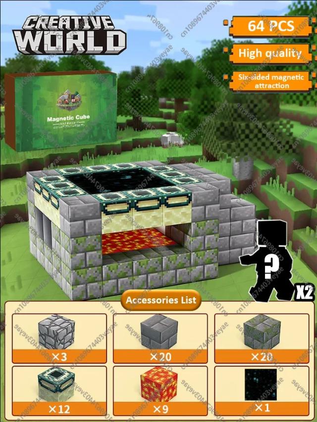 Meu Mundo Cubo Magnético - Conjunto Floresta - 48 Peças