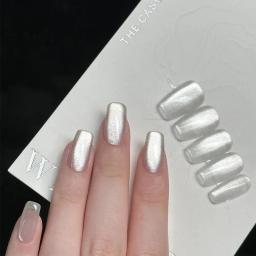 Esmalte magnético para unha arte, unha polonês, espelho, porcelana, branco, olho de gato, efeito galáctico, led uv, 10ml, 1pc - Image 5