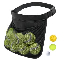 Bolsa de transporte para bola de tênis, grande capacidade, zíper, armazenamento de bola de tênis, bolsa de cintura para esportes ao ar livre, suporte para celular, bolsa de malha, 1 peça - Image 2