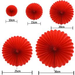 Pinwheels Pendurado Flor Papel Artesanato, Cut-Out Fãs De Tecido, Pinwheels, Festa De Casamento, Decoração De Aniversário Suprimentos, 10-30cm, 5Pcs - Image 4